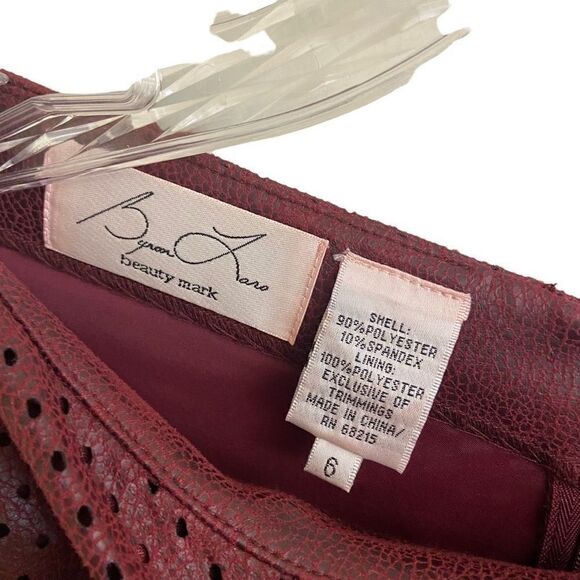 Byron Lars Beauty Mark Perforated Faux Leather Midi Dress Size 6 - Picture 3 of 5